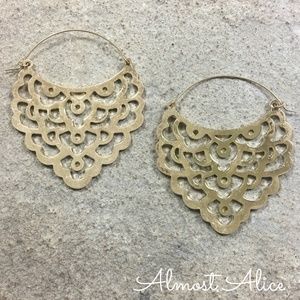 Large Gold Boho Statement Earrings